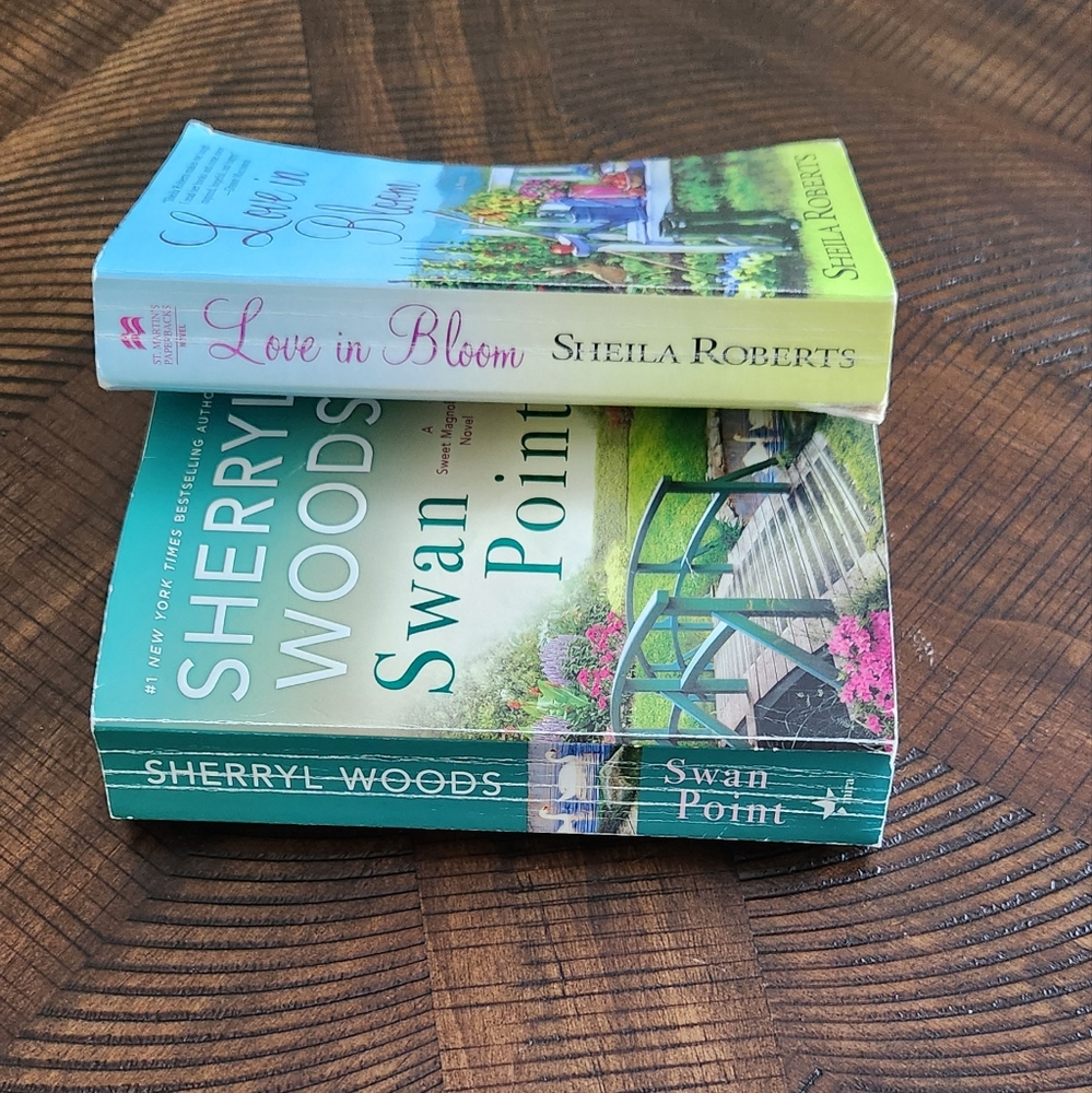2 BOOKS, Swan Point By Sherryl Woods and Love in Bloom By Sheila Roberts